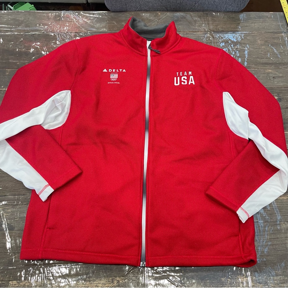 Delta Team USA Red and White Full-Zip Jacket